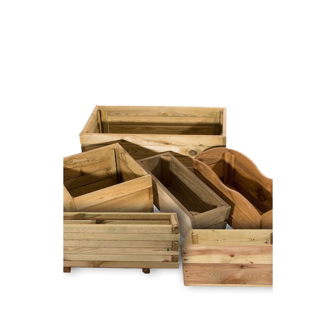 Jardineras de Madera Maciza de Pino | Maceteros de madera tratada para Jardín y Terraza -