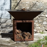 thumbnail of braciere cevenol corten bois carre 103 coppa singola