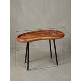 thumbnail of Couchtisch WL5.670 71x42x40 cm Sheesham massiv Sofatisch Nierenform  mit Metallbeinen, Wohnzimmertisch Massivholz, Kleiner Nierentisch Echtholz,