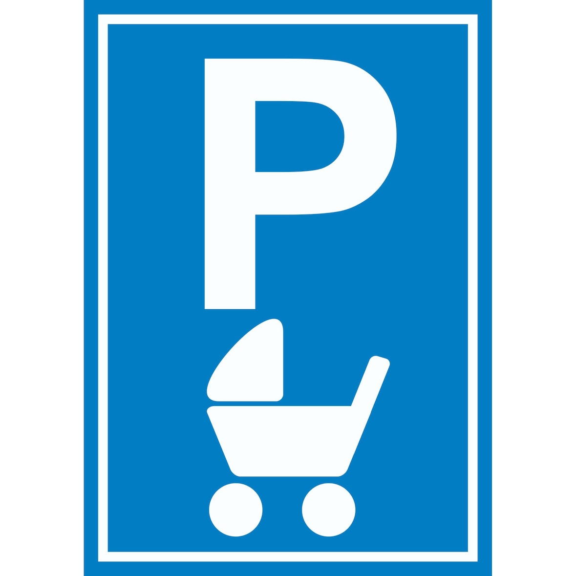 Kinderwagen Parkplatz Schild A3 Rückseite selbstklebend