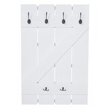 thumbnail of Tassenhalter HWC-D13, Hängeregal Tassenbrett Wandboard, 6 Haken 91x60cm ~ weiß lackiert