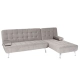 thumbnail of Schlafsofa HWC-K22, Couch Ecksofa Sofa, Liegefläche links/rechts Schlaffunktion 236cm ~ Samt grau