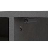 thumbnail of TV rack HWC-L34, mesa baja TV aparador TV mueble con cajones, madera 45x161x40cm compartimento de almacenamiento, aspecto de hormigón blanco
