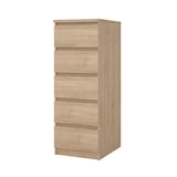 thumbnail of WellHome - Commode de Chambre avec 5 Tiroirs en coloris Chêne 41 x 50 x 112 cm - Sil Oak