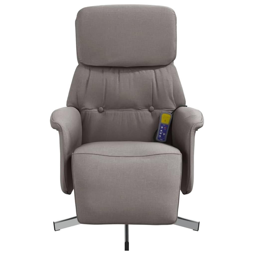 vidaXL Massagesessel mit Fußteil Taupe Stoff
