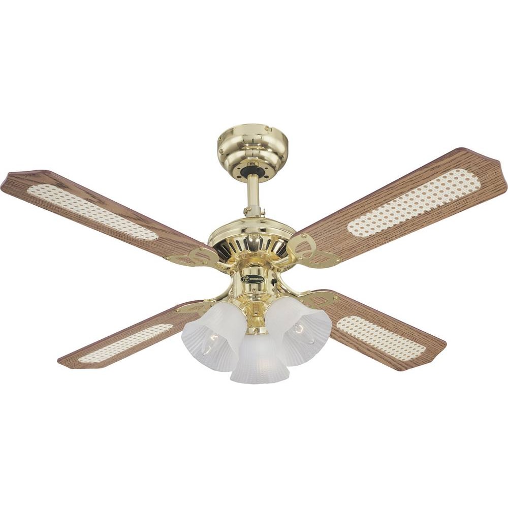 Westinghouse Princess Trio Deckenventilator  (Ø x H) 105 cm x 43 cm Flügelfarbe: Eiche mit Rattan, M