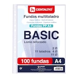 thumbnail of Bolsa 100 fundas PP A4 "Basic" 11 taladros Centauro