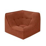 thumbnail of Canapé modulable en velours 250 x 165 x 70 cm 3 places terracotta