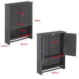 thumbnail of Helloshop26 - Armário de banheiro unidade de armazenamento suspensa com porta-toalhas 2 portas MDF 65 cm cinza 03_0005926
