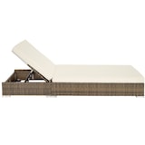 thumbnail of tectake Lot de 2 bains de soleil en rotin et aluminium avec table et housse de protection - marron naturel - 403771