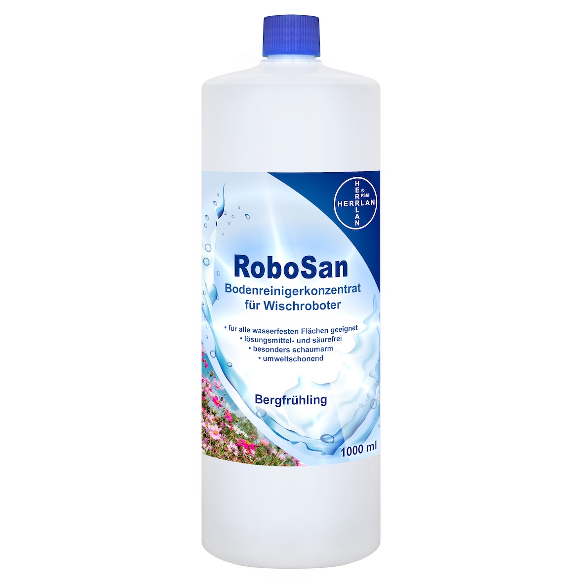 RoboSan Bodenreiniger - Konzentrat mit Bergfrühling-Duft für Wischroboter 1000 ml HERRLAN-Qualität Made in Germany
