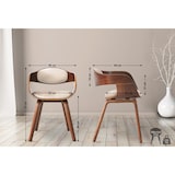 thumbnail of Lot de 2 chaises de salle à manger Kingston en similicuir Noyer / Crème