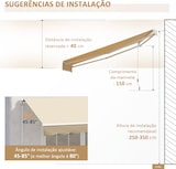 thumbnail of Toldo Manual Retráctil Plegable con Manivela 295x245 cm Toldo Enrollable Aluminio Protección Solar para Ventanas Puertas Balcón Terraza Exterior
