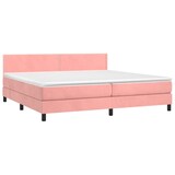 thumbnail of vidaXL Boxspringbett mit Matratze & LED Rosa 200x200 cm Samt