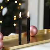 thumbnail of LED Stabkerzen Thea dünne Tafelkerzen Echtwachs H: 16,6cm schwarz 2Stk