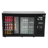thumbnail of Expositor de bebidas de balcão, 2 portas deslizantes, chapa/alumínio/vidro, 87x146.2x146.2x51.3cm, 320W, refrigeração por ar, 350L, preto, Polar CS102