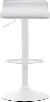 thumbnail of Décoshop26 - Set aus 2 minimalistisch designten Barhockern höhenverstellbar mit Fußstütze aus weißem PVC und weißem Metall 10_0005560