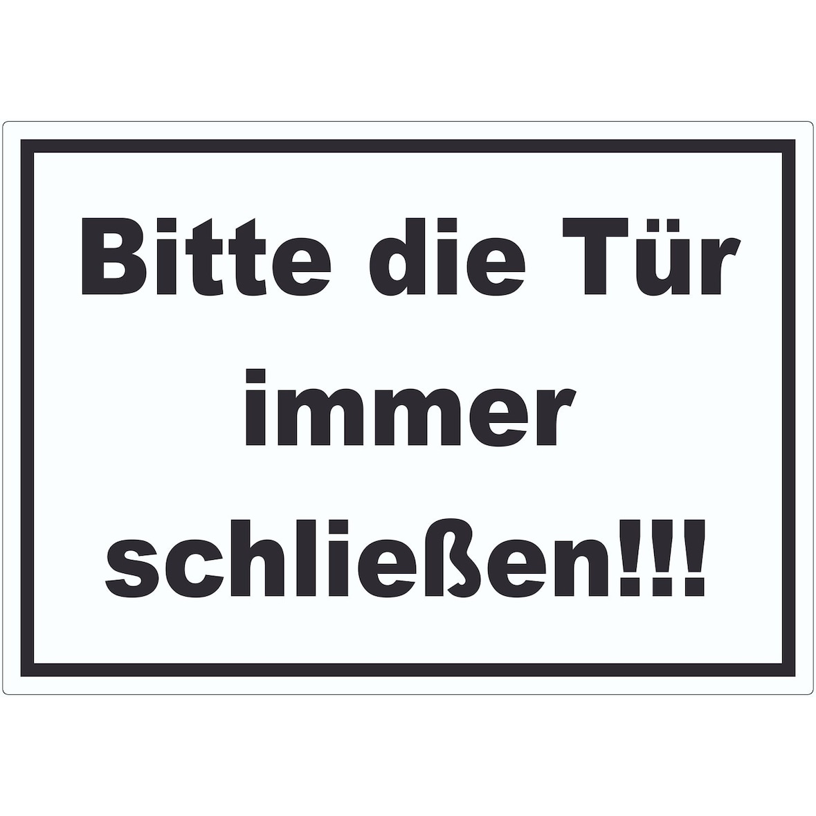 Aufkleber Bitte die Tür immer schließen schwarz-weiss A9 (37x52mm)