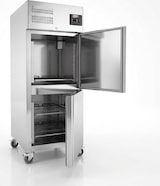thumbnail of Romux® Kühlschrank mit 2 Türen 74 cm mit Umluftkühlung | Gastro Kühlschrank aus Edelstahl mit 650 L Kapazität - 3 Einlegeböden und 550 W