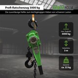 thumbnail of Ratschenzug 3 t Tragkraft - 3 m Hubhöhe Hebezug Kettenzug Hebelzug Flaschenzug