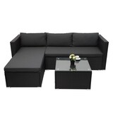 thumbnail of Décoshop26 - Salon de jardin pour balcon jardin lounge set sofa polyrotin noir coussin gris foncé 04_0003248