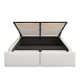 thumbnail of Merax 140*200cm Polsterbett, Plattformbett, Polsterbett ohne Kopfteil, mit hydraulischer Lagerung und 2 Schubladen, Beige