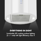 thumbnail of Klarstein Barett Inselabzugshaube Ø35cm Umluft 560 m³/h LED Aktivkohlefilter Weiß