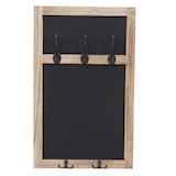 thumbnail of Wandgarderobe HWC-C51, Garderobe Kreidetafel Wandtafel, 5 Haken 55x34cm ~ naturbraun