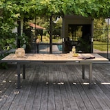 thumbnail of Table de jardin 8 chaises et 2 fauteuils en aluminium et céramique