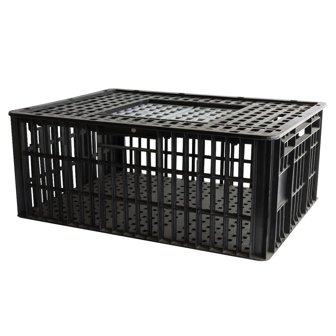 GILAC Cage à poules 2 portes coulissantes 800 x 600 - 120 L - Noir G180802