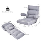 thumbnail of COSTWAY vloerstoel, opvouwbare bondbank met verstelbare rugleuning, hoofdsteun en lendensteun