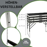 thumbnail of Multifunktionstisch 3er-Set 100 x 60 cm Tapeziertisch 90kg Gesamtbelastung höhenverstellbar Camping