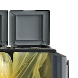 thumbnail of Armoire pour Tri Selectif 2 poubelles Meuble mi- hauteur Dim 68 x 37 x 84cm 2 Anneaux de support de sac 2 Portes INTEC