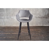 thumbnail of KAWOLA Thekenhocker ZAJA Barstuhl Sitzhöhe 65 cm Velvet grau