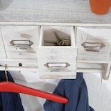 thumbnail of Garderobe HWC-C49, Wandgarderobe Wandregal, Vintage mit 5 Schubladen 32x65x13cm ~ Shabby Look, weiß