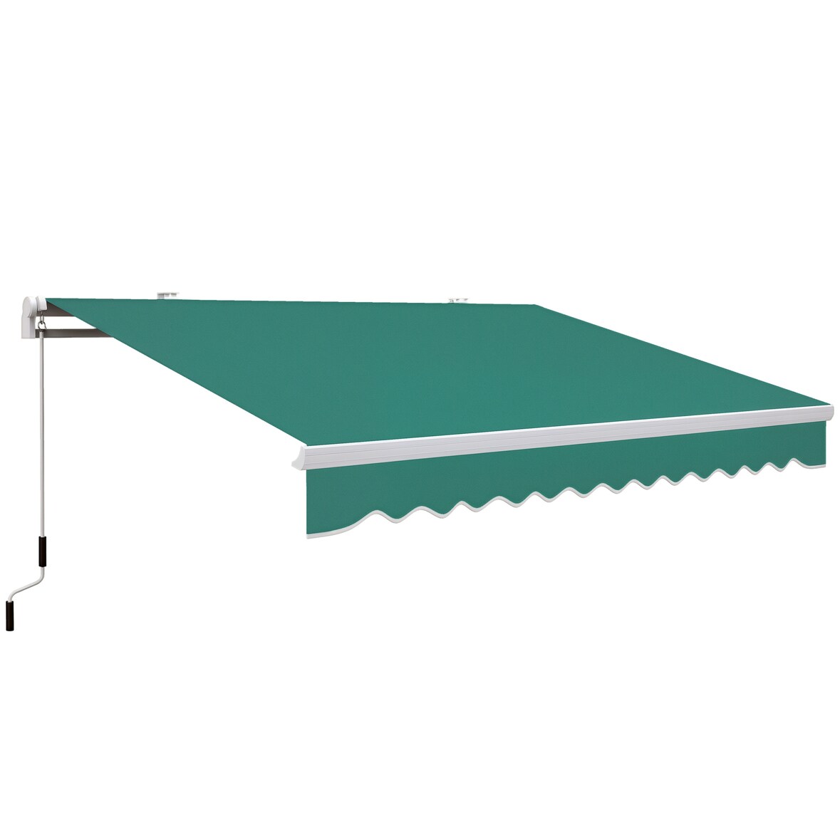 Toldo Manual Plegable de Aluminio con Manivela Terraza Balcón 395x245 cm Verde