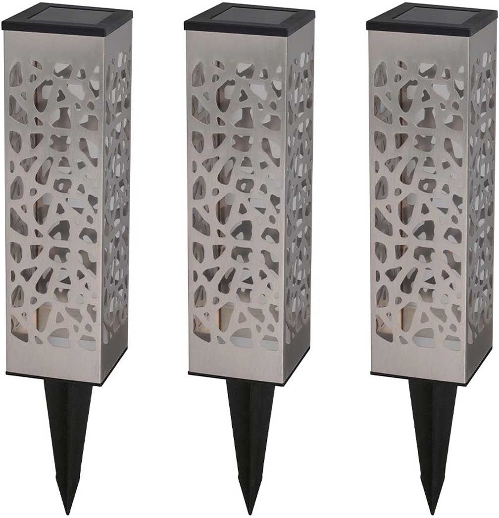 Lumisky 3 ORGANIC H31CM Solar-Bodenleuchten Stahl Grau