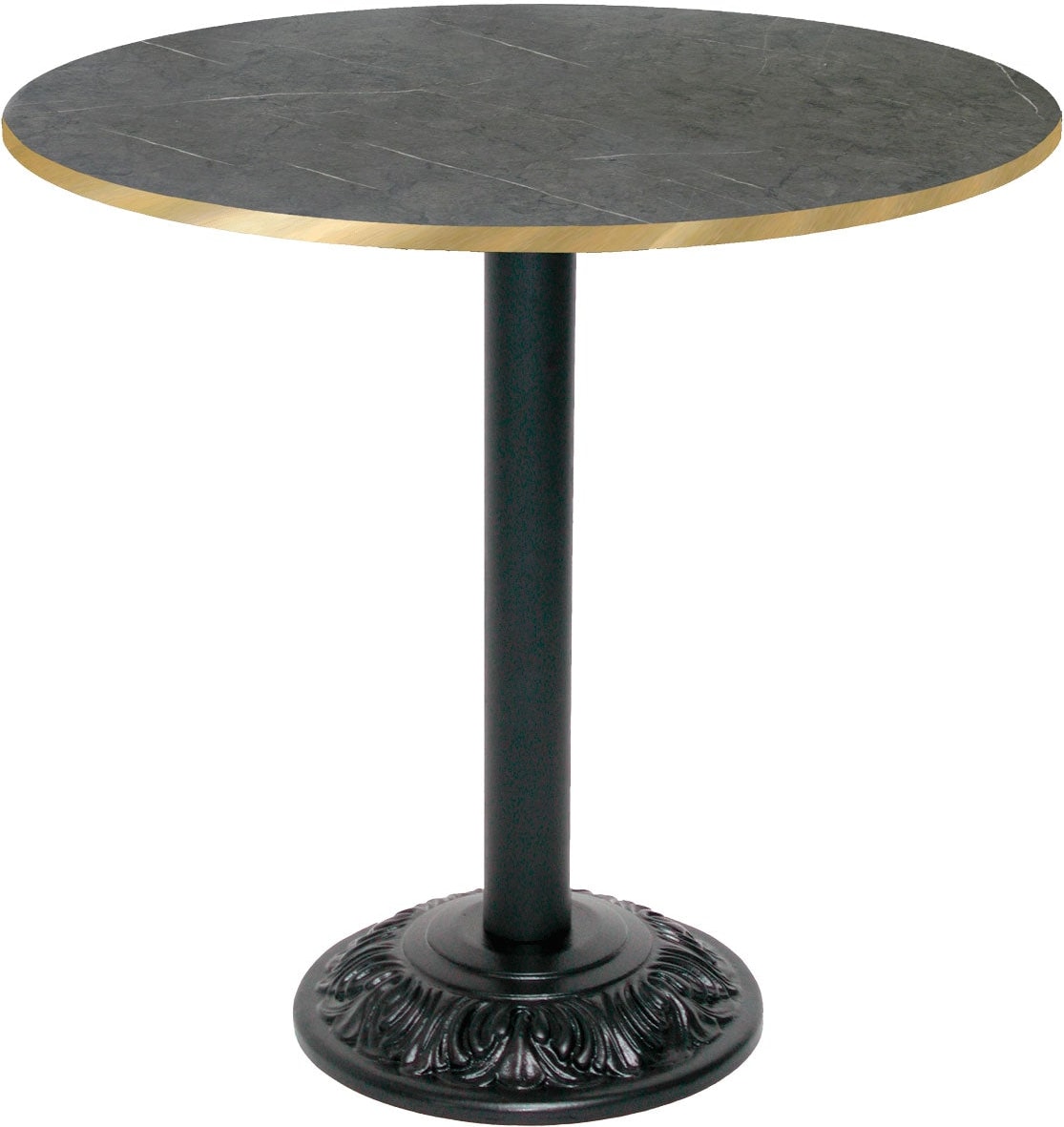 RestooTab - Tisch Versailles Ø70cm Dekor marquina kanten messingfarben