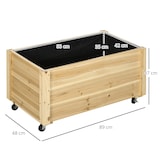 thumbnail of Outsunny Fioriera da Giardino in Legno con Foro di Drenaggio e Fodera