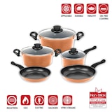 thumbnail of Batterie de cuisine anti-adhésive en cuivre 9 pièces  HG04838-COP usage non-intensif Herzberg