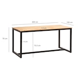 thumbnail of Esszimmertisch 200x100x76 cm Akazie Massivholz Metall Esstisch Loft-Style, Küchentisch mit Metallbeinen, Holztisch Industrial Groß, Speisetisch