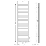 thumbnail of ECD Germany Badheizkörper Mittelanschluss 500×1800 mm Weiß, gerade, mit Thermostat-Set (Durchgang Boden)