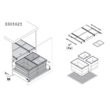 thumbnail of Hailo Abfallsammler 3301621 Allegro 270 Einsatz 2x 6.5 + 14 Liter Dunkelgrau