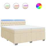 thumbnail of vidaXL Boxspringbett mit Matratze Creme 200x200 cm Stoff
