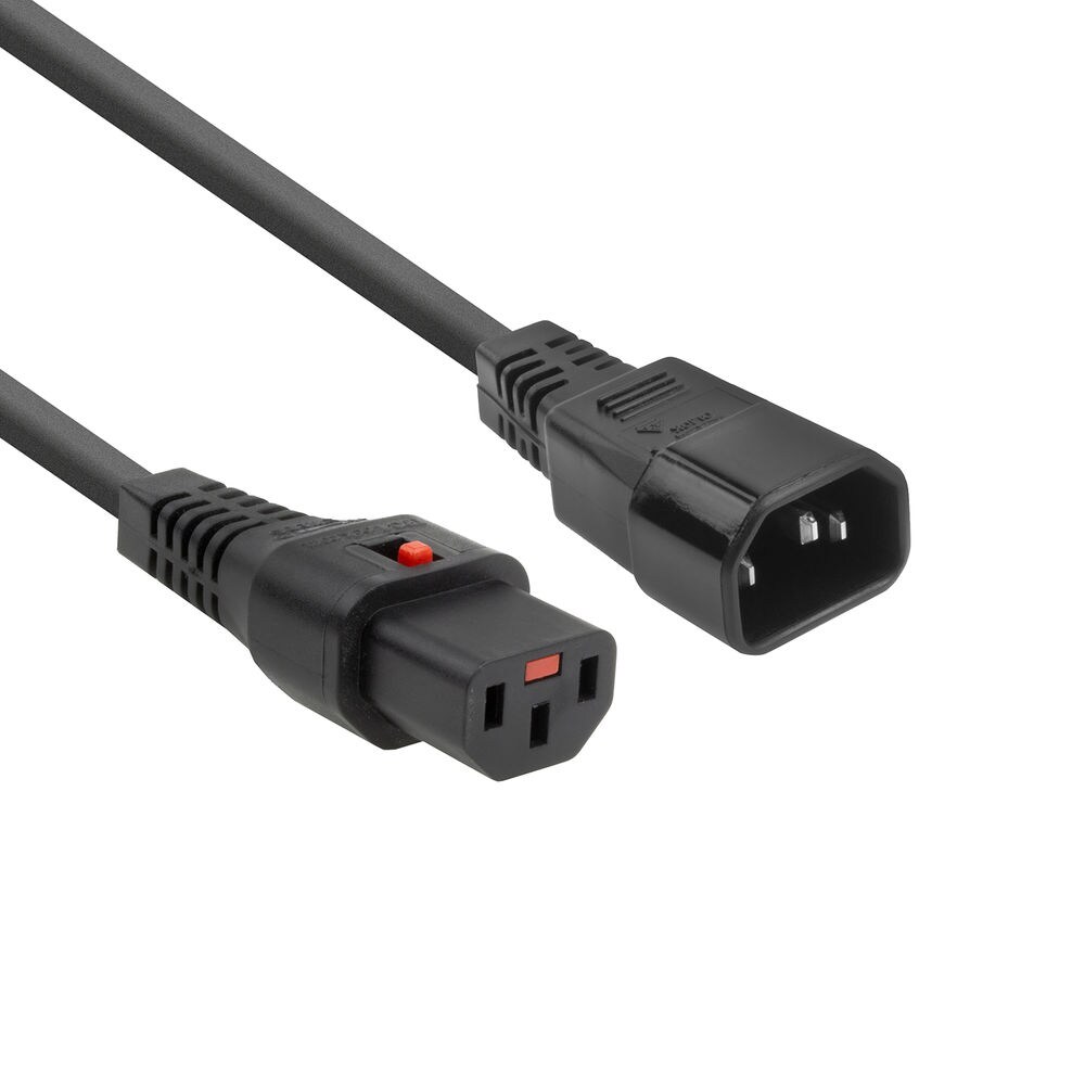 ACT AK5033 230V Stroomkabel C13 Lockable /C14 Zwart - 1 meter