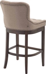 thumbnail of Barhocker KAGAD - Stoff Taupe 55x57x109 cm Dunkelbraun | Barstuhl Mit Lehne Tresenhocker Tresenstuhl Kneipenhocker Kneipenstuhl