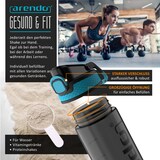 thumbnail of Arendo Wasserflasche 700 ml, Sport Trinkflasche, BPA-frei, auslaufsicher, One-Click-Verschluss, Mengenskala, Kunststoff