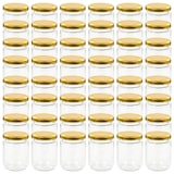 thumbnail of vidaXL Jampotten met goudkleurige deksels 48 st 230 ml glas