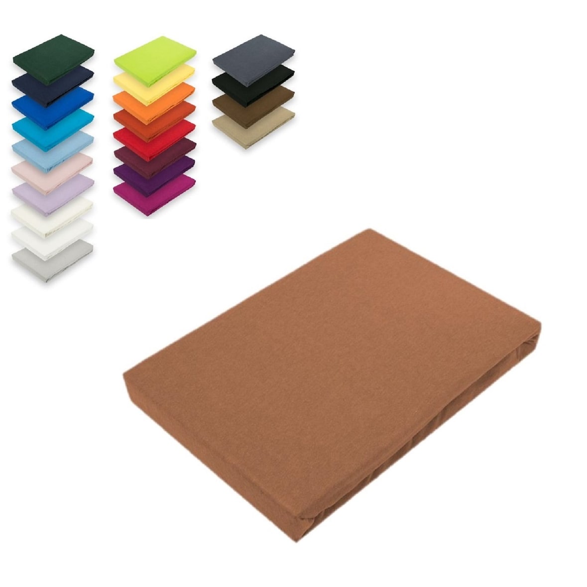 Microfaser Spannbettlaken  Rundumgummizug 180 - 200 x 200-220 cm + 40 cm Nougat
