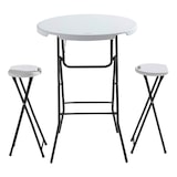 thumbnail of Rekkem 80 x 80 x 110cm Wit HDPE klapbare statafel met klapkruk 35 x 35 x 70cm x2 Wit